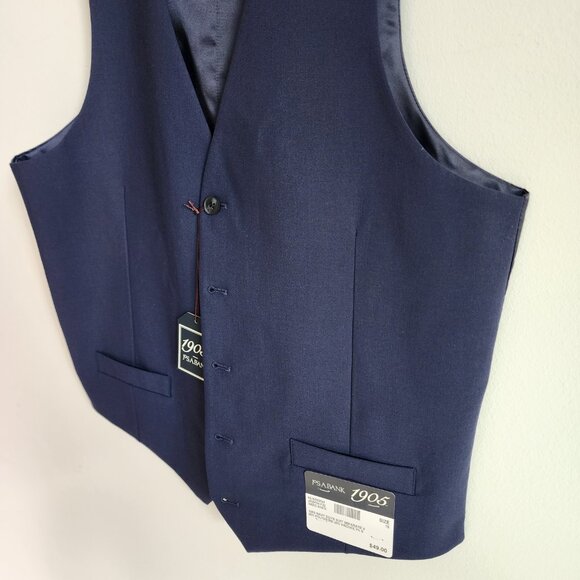 Size 18 Boys Vest Navy Blue Wedding Ringbearer Jos A Bank Kids Polyester Nwt New - Picture 15 of 17